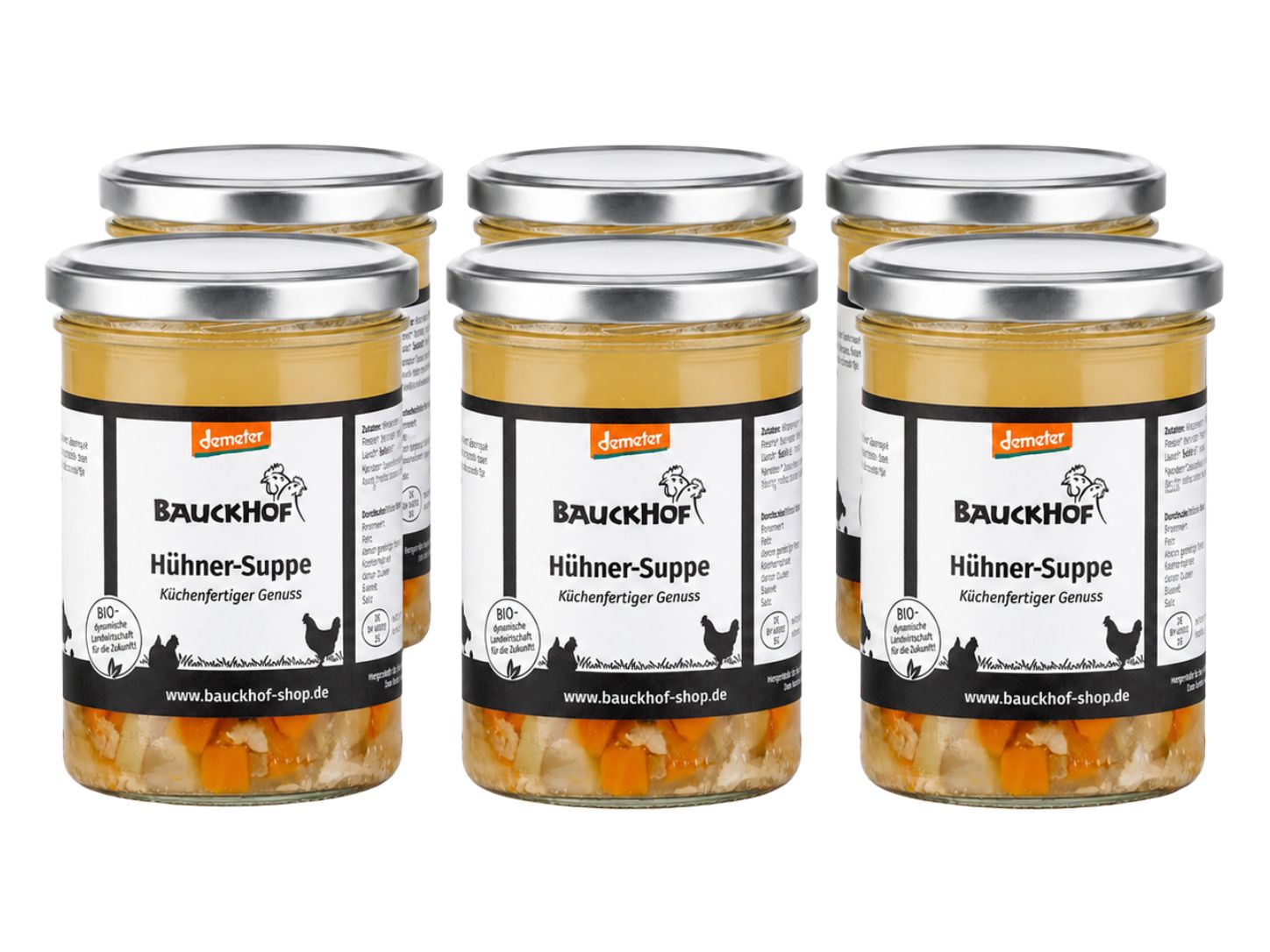 Hühnersuppe in Demeter-Qualität (6 Gläser) – Bauckhof Shop