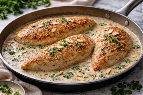 Bauckhof-Hähnchenbrustfilets in cremiger Sauce